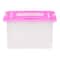 IRIS Pink & Clear Snap Tight Plastic File Organizer Box, 4ct.